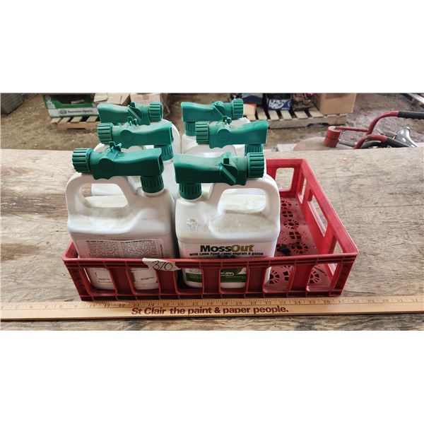 6 "Mossout" 18.6% Ferrous Sulfate bottles - full