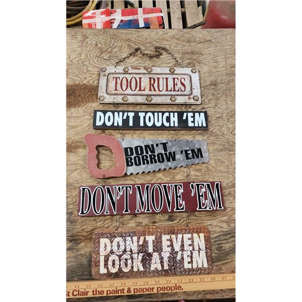 "Tool Rules" decorative sign - like new