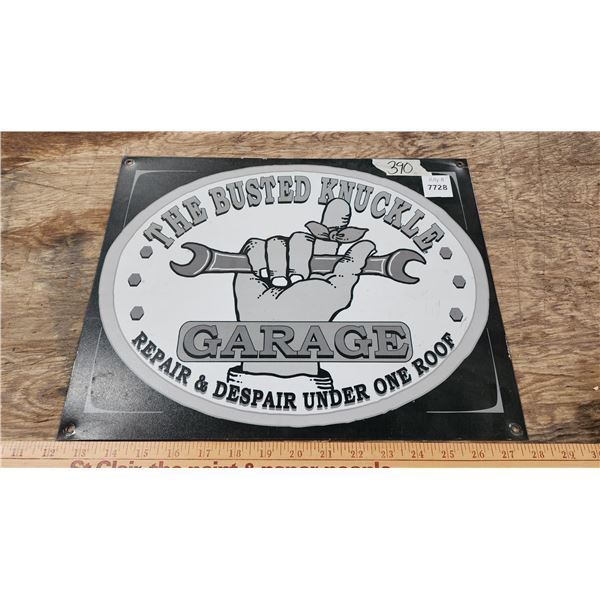 "Busted Knuckle" garage tin sign - 12.5"x16"