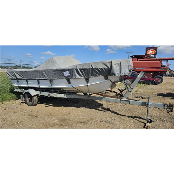1982 18' Springbok aluminum boat w/ 90 HP Mercury inboard motor & trailer HIN - ZAGU0025M82G **CALL 