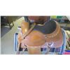 Image 4 : Custom Rodeo Saddle and horse blanket - 16" from horn to seat back - stand not included