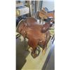 Image 3 : Rodeo Saddle and horse blanket - Professional Rodeo Cowboys Association - 16" from horn to seat back