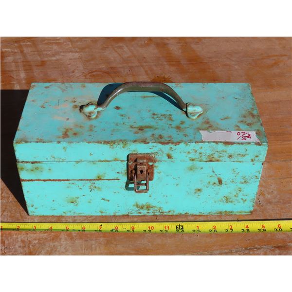 Tackle box with fishing equipment inside