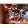 Image 2 : Box of jumper cables, and assorted hose/bungee cords/etc.