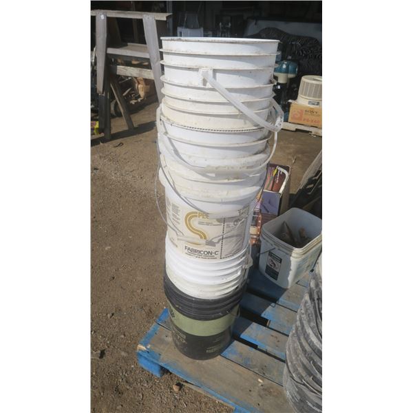 lot of assorted buckets