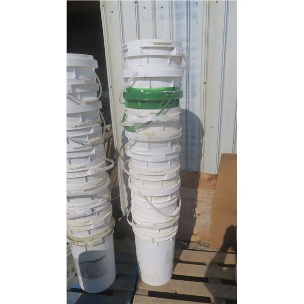 lot of assorted buckets