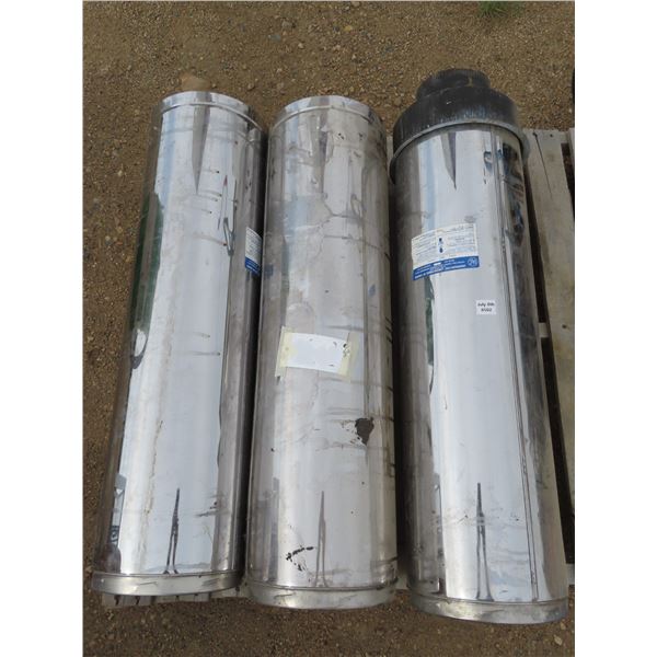 3 Chrome Chimney stack/pieces