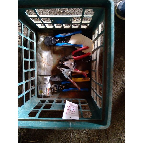 Tub with wire strippers and zip ties