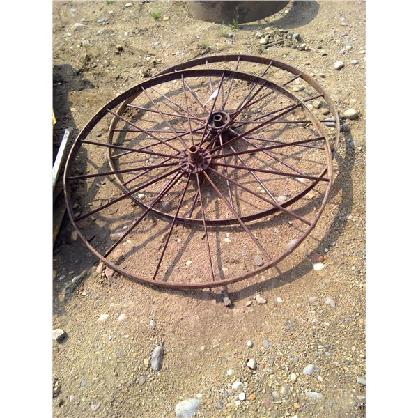 2 steel wheels ( 52.5 and 53 " diameter)