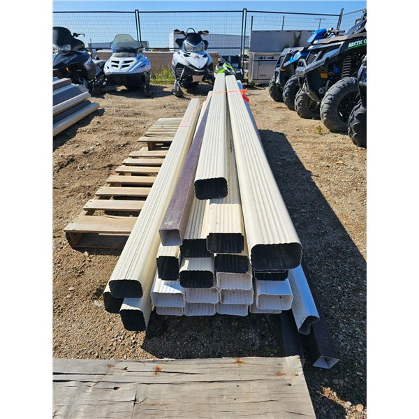 Aluminum and plastic downspouts (new) 3" X 4" rectangle, 10 ft long
