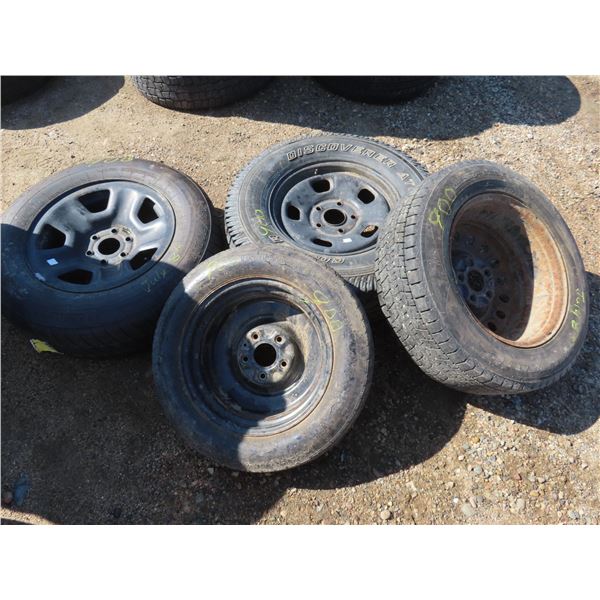 5 Assorted tires: 2 full size & 2 spares