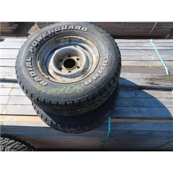 Pair of 2 LT235/75R15 104/101/S Kumho Radial Power Guard tires