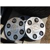 Image 2 : Set of 4 Truck Rims with Chev Truck Hubcaps & P265/70R17 113T Goodyear tire