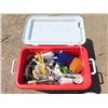 Image 2 : Lot of camping Cooler with contents & water jug/cooler