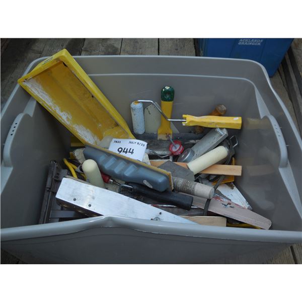 Large Box of Drywall tools & paint supplies