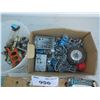 Image 3 : Assorted electrical hardware, small chain, marbles etc
