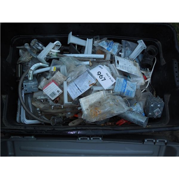 Large container of miscellaneous hardware