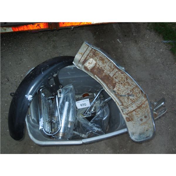 Container of old Harley parts