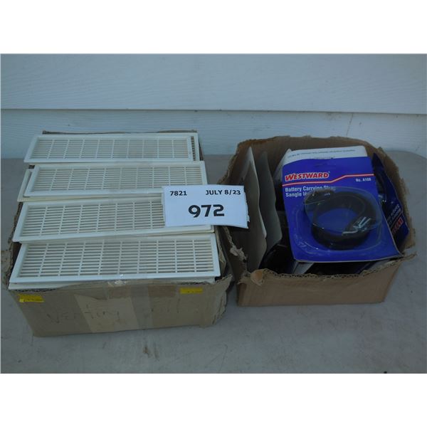 Battery Lifting Straps, Box of Venting Grills