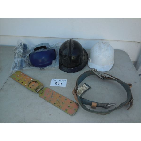 Hardhats, tie off , belt