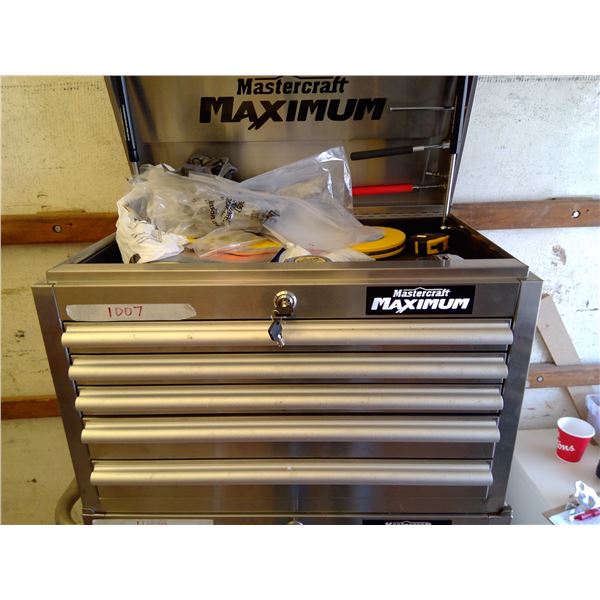 Mastercraft maximum 5 drawer upper tool box with contents and keys