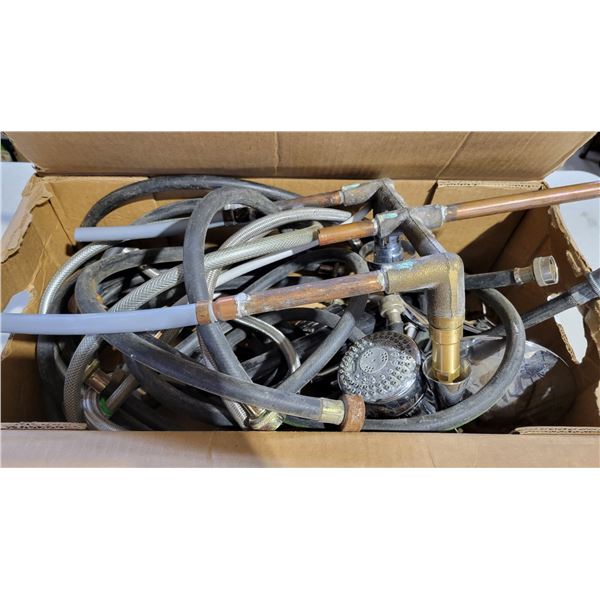 Box of Copper Piping, Hoses, Tubes, Showerheads