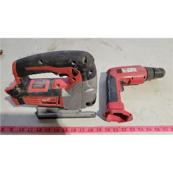 Milwaukee Drill and Handheld Jigsaw - No Batteries