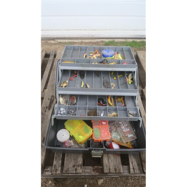 tackle box with assorted fishing tackle