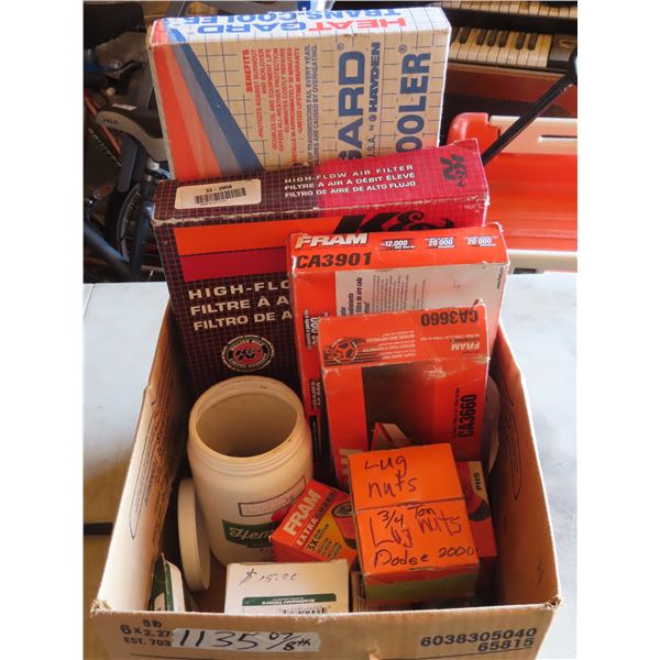 Box of assorted filters - Several for a Dodge 2000 3/4 Ton truck