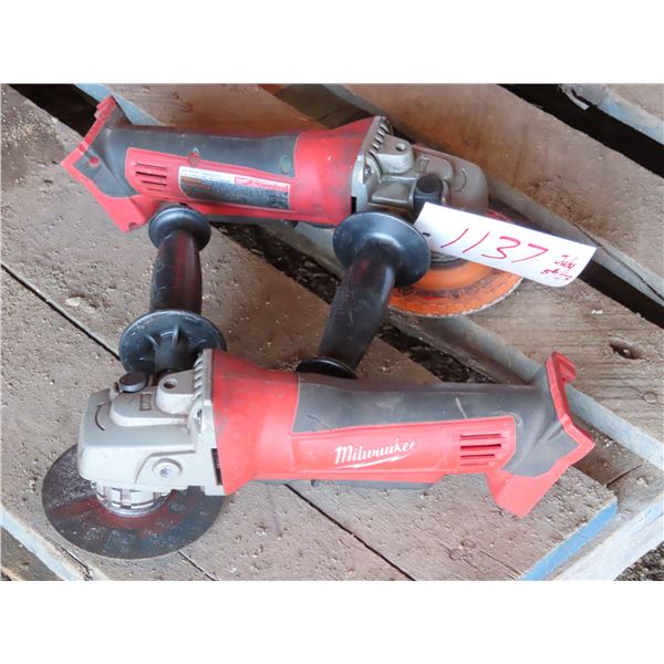 2 Milwaukee Grinders (Works)- no batteries