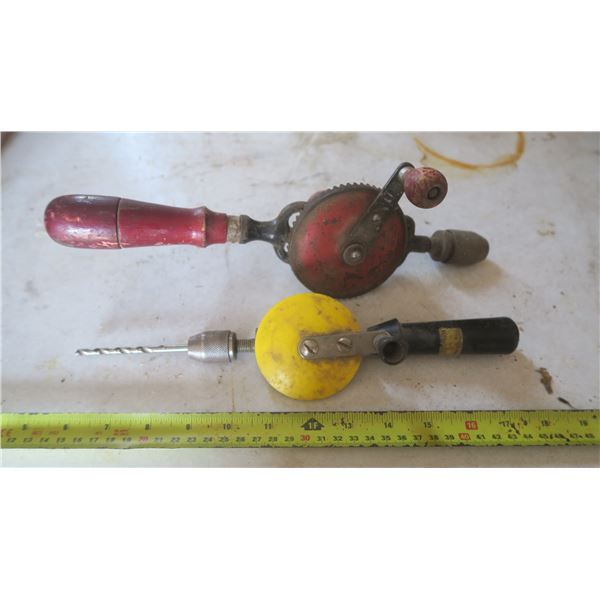 2 vintage hand drills