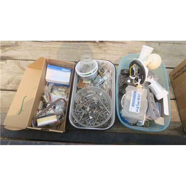 assorted hardware - screws, nails, brackets, etc.