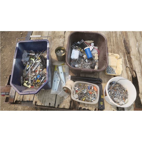 assorted hardware - screws, nails, electrical, etc.