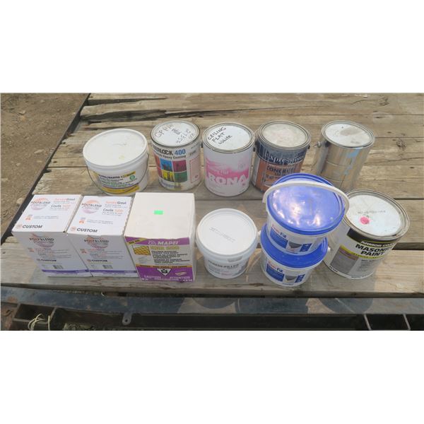 assorted paint and grout