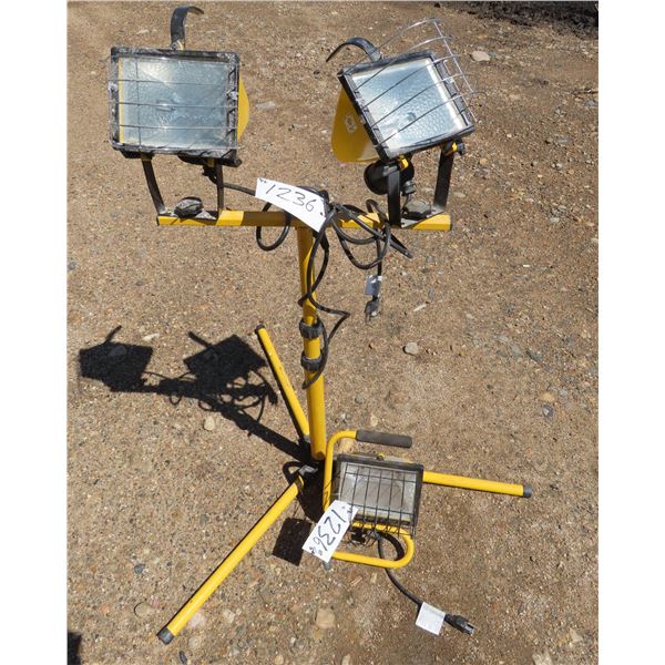 3 work lights (2 lights on stand - legs of stand need some repair)