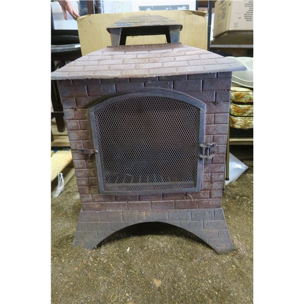 large square iron fire pit (heavy)
