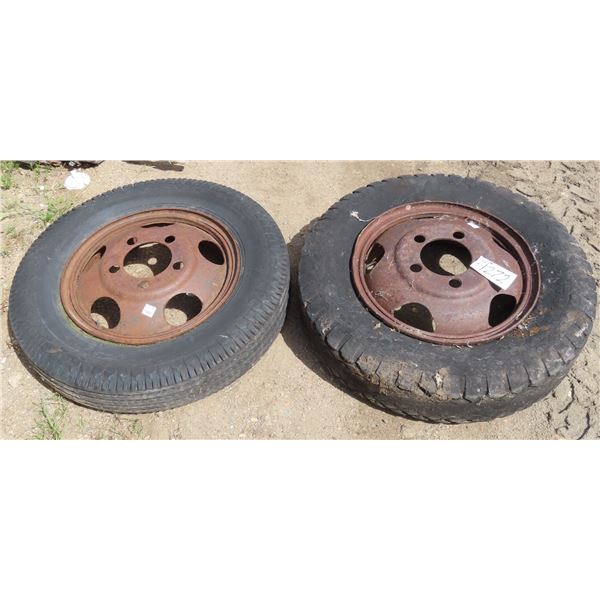 2 Tractor tires with rims 7.5-2 Rayon Goodyear & 7.00-20 Goodyear