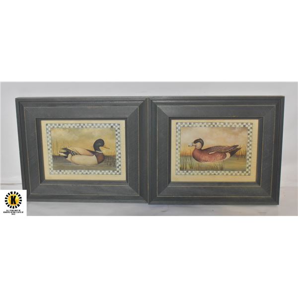 FRAMED  DUCK  PRINTS- SET OF 2- 12  X 10 