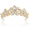 Image 2 : NEW EXACCO GOLD TONE TIARA WITH CRYSTALS