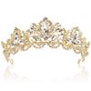 Image 2 : NEW EXACCO GOLD TONE TIARA WITH CRYSTALS