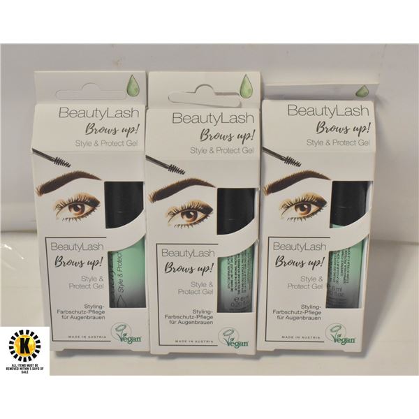 NEW 3 PACK OF BEAUTY LASH BROWS UP STYLE & PROTECT