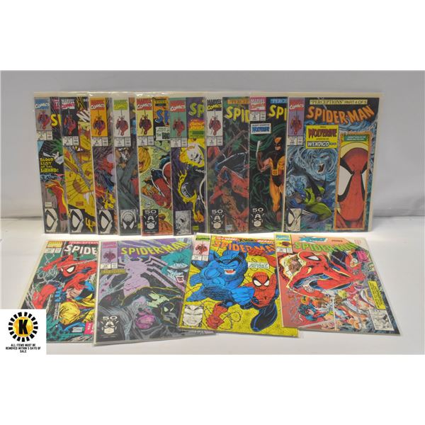 MARVEL SIPDERMAN #2-16 COMIC LOT, 1990