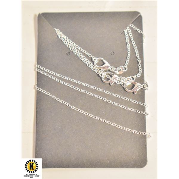 3 X 50 CM STERLING SILVER NECKLACE WITH