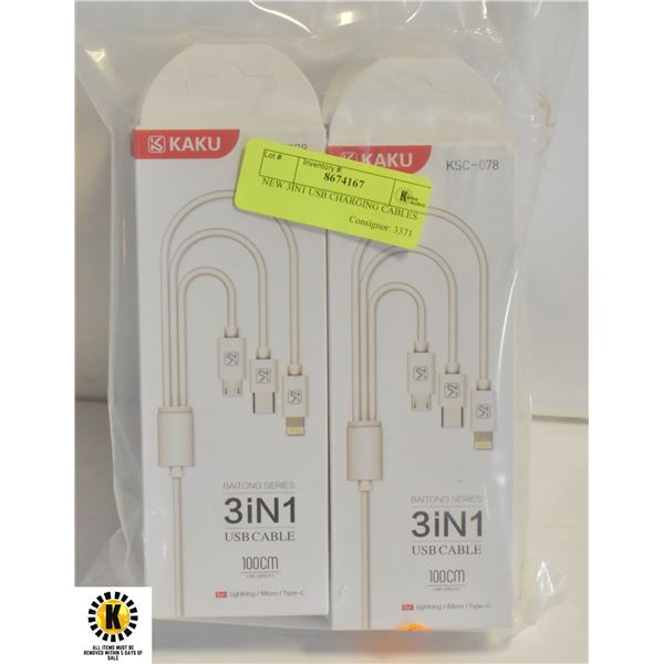 NEW 3IN1 USB CHARGING CABLES