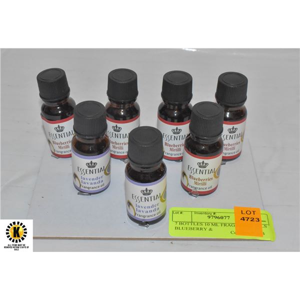 7 BOTTLES 10 ML FRAGRANCE OILS BLUEBERRY &