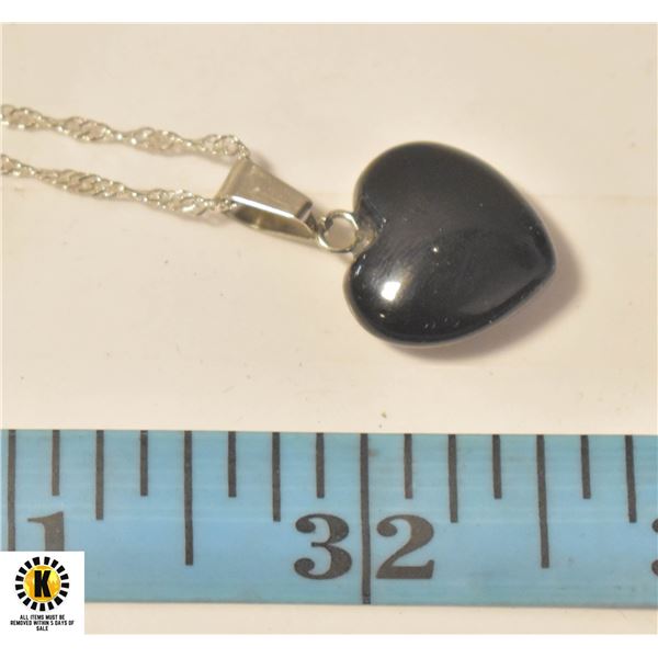 NATURAL BLACK OBSIDIAN HEART POINT WITH