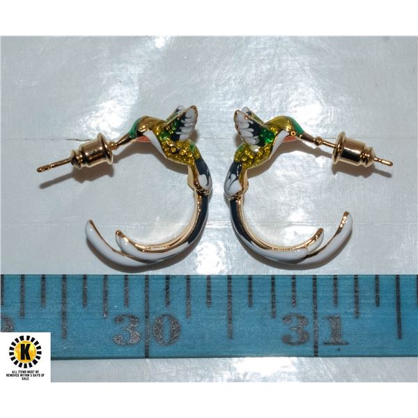 HUMMING BIRD FASHION EARRINGS, NEW