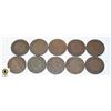 Image 1 : LOT OF 10 OLD VARIOUS CANADA LARGE 1 CENT COINS