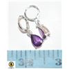 Image 1 : NEW .925 PURPLE EARRINGS