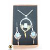 Image 1 : NEW BLUE INLAY PENDANT NECKLACE DROP
